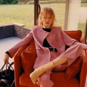 NWT pink Zara lined frock coat size small